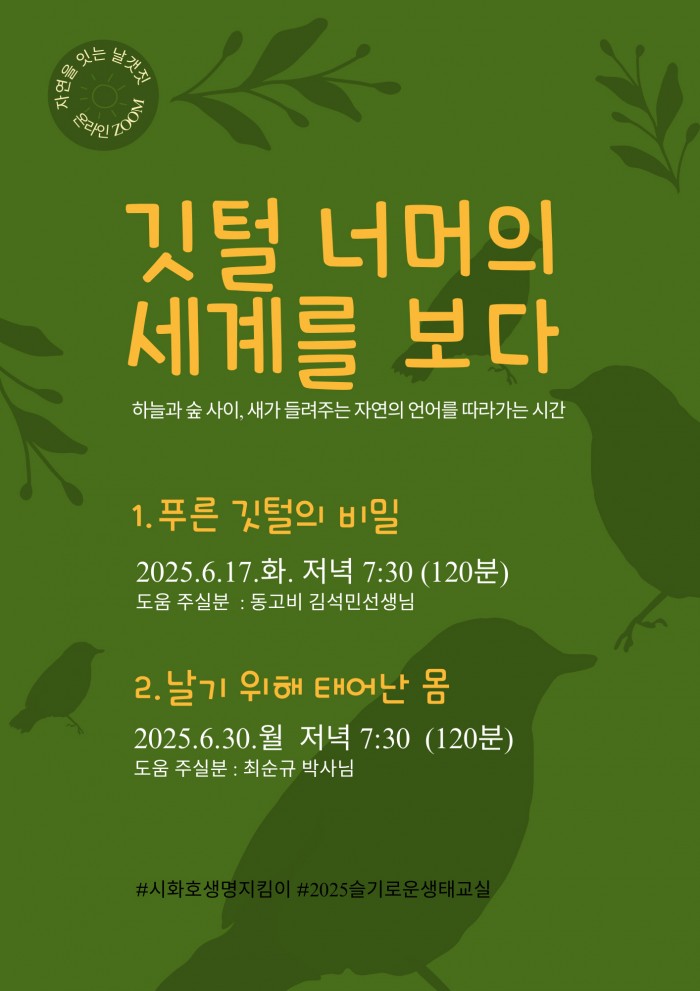 2025 슬기로운 생태교실[ 깃털 너머의 세계를 보다 ] 온라인 Zoom…